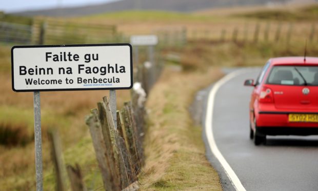 Welcome to Benbecula sign