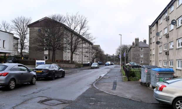 Marquis Road, Aberdeen, where two cars were set on fire.