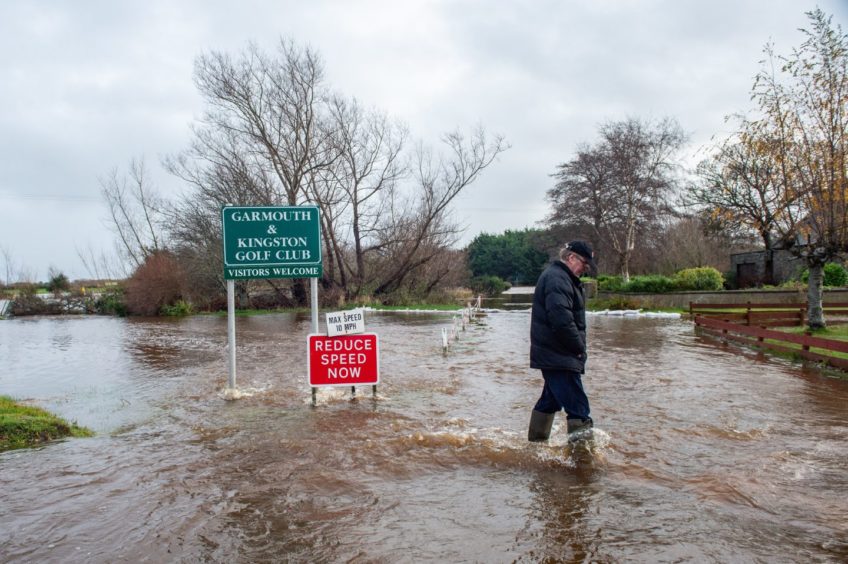 Flooding in Garmouth following heavy rainfall. Flooding in Garmouth following heavy rainfall.