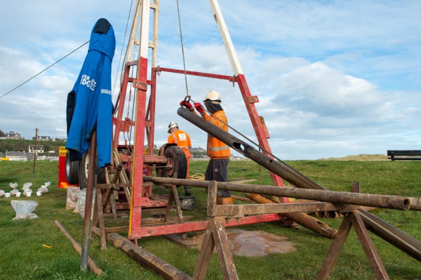 Contractors Beaver Bridges carry out surveys in Lossiemouth in October.