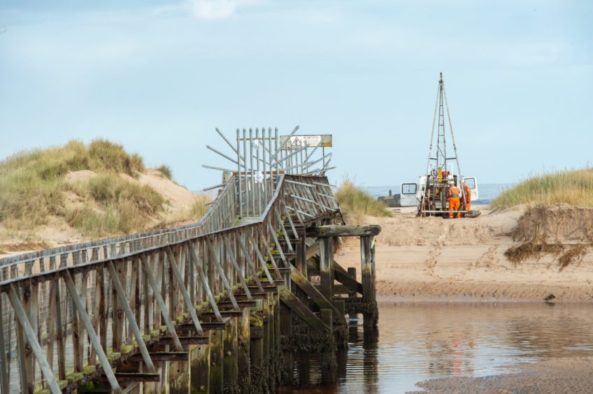 Contractors Beaver Bridges carry out surveys in Lossiemouth in October.
