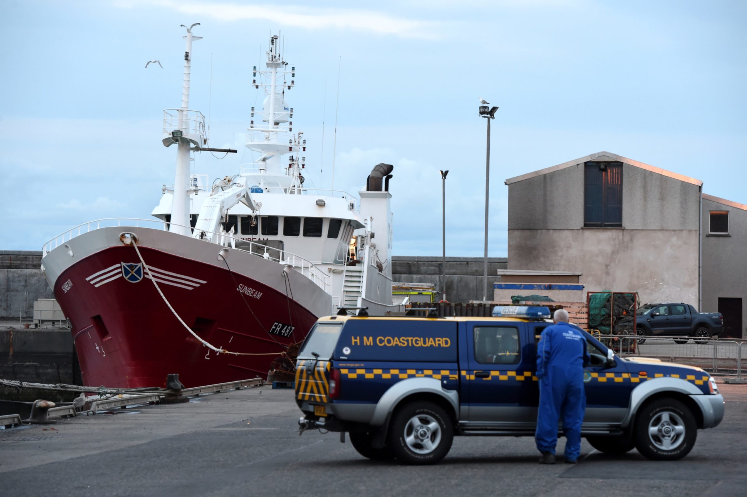 Emergency crews at the scene of the Fraserburgh trawler Sunbeam where William Ironside died in August 2018.