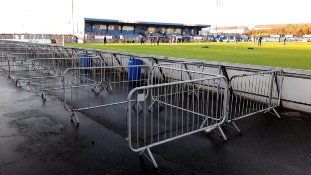 Peterhead have set up safety barriers to prepare for the return of fans.