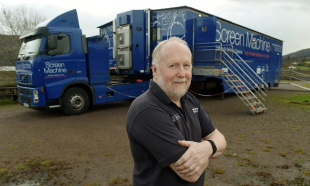 Iain MacColl, the Screen Machine operator and driver.