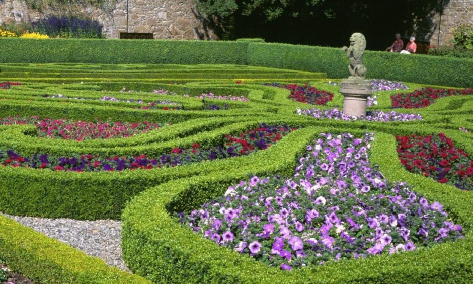 Flower beds at Pitmedden Garden, Aberdeenshire.