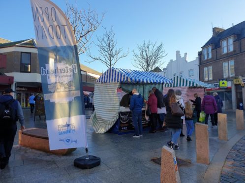 Peterhead's first producers market in Drummers Corner.