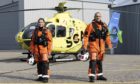 Lead paramedic Ewan Littlejohn and team-mate Laura McAllister at Aberdeen International Airport.