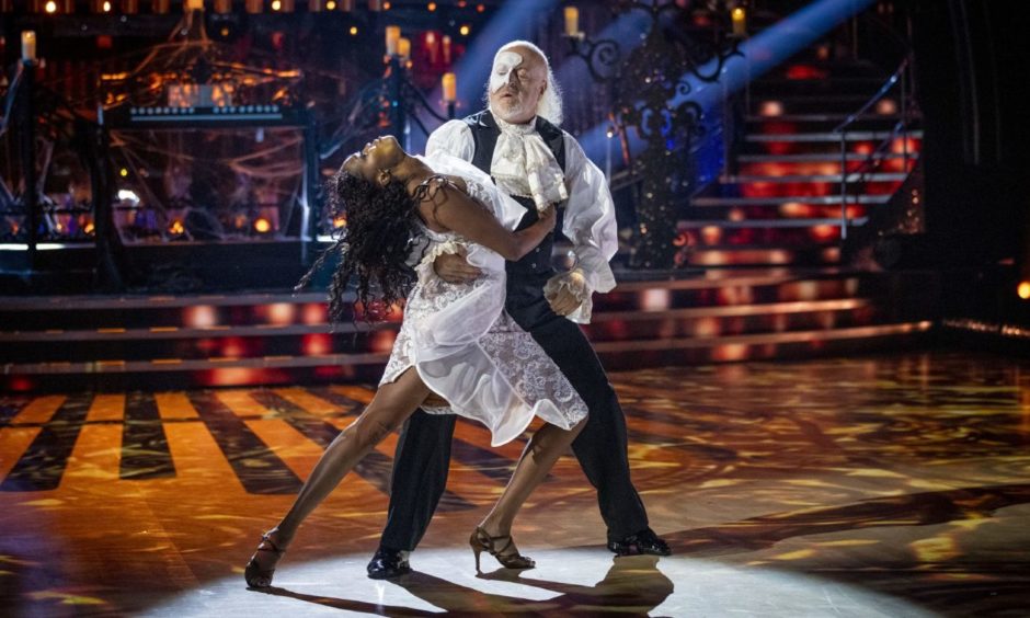 Bill Bailey dancing with Strictly Come Dancing partner Oti Mabuse.