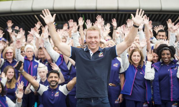 Sir Chris Hoy spends time with Glasgow 2018 Volunteers at the SSE Hydro ahead of the European Championships.
