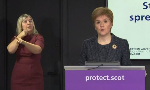 First Minister Nicola Sturgeon at the daily coronavirus briefing