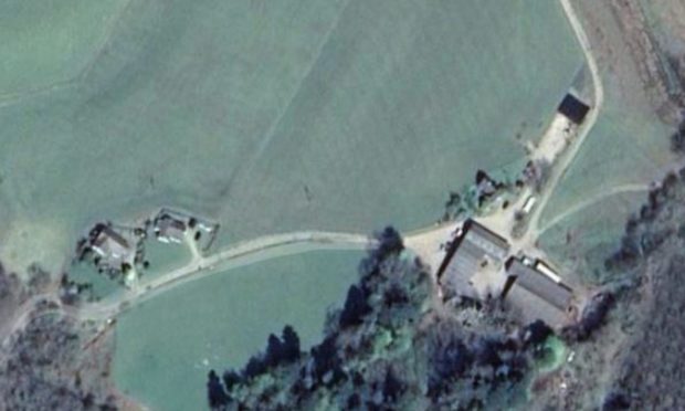 A satellite image of Turnalt Farm, where a quad bike crash caused the death of Lochgilphead farmer Iain MacNicol.