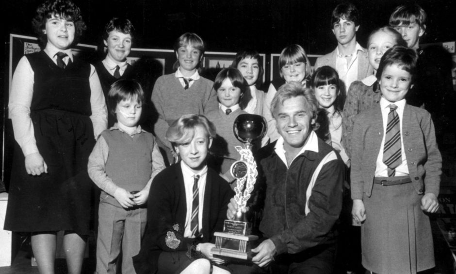 Comedian Freddie Starr was on stage at Aberdeen Arts Centre when he handed over awards for the Keep Aberdeen Tidy schools competition in March, 1984. Freddie, who was appearing at the Capitol, took time off from   rehearsals to travel down Union Street by horse-drawn carriage to present the prizes. Harlaw Academy pupil Sara Gallie was the overall winner of the competition.