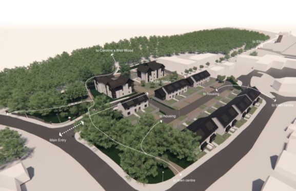 An artist's impression by Aberdeenshire Council of plans for 40 affordable homes on the former Ellon Academy site.