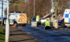 Police on  scene at Springhill Road, Aberdeen.  
Picture by Jim Irvine  2-12-20