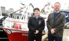 David Duguid and Ruth Davidson visit the fish market, Peterhead harbour, Peterhead. Picture by Jim Irvine  10-5-17