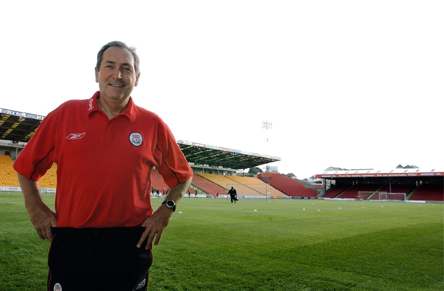 Gerard Houllier on the Pittodrie pitch.
