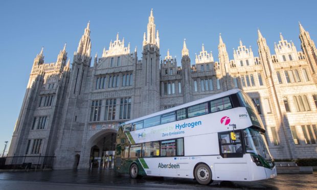 World-first hydrogen double decker buses will launch on passenger services in Aberdeen tomorrow.