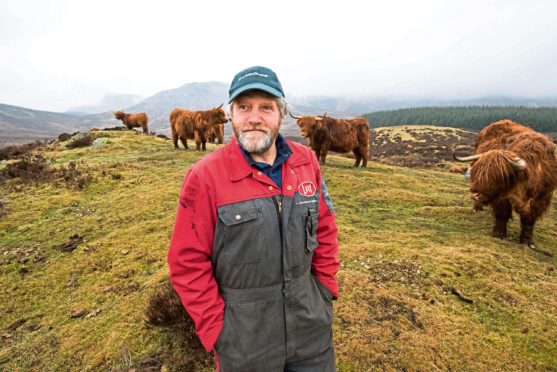 NFUS president elect Martin Kennedy on his farm near Aberfeldy.