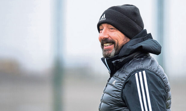 Derek McInnes during Aberdeen training at Cormack Park.