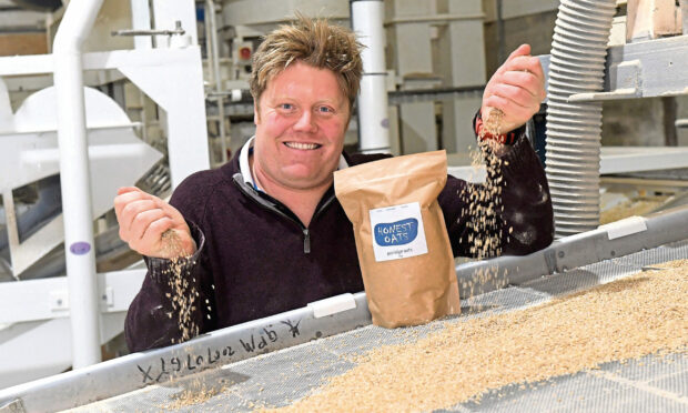 Michael Medlock at the oat-processing plant.