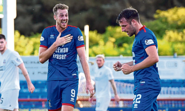 Jordan White (left) during his spell with Inverness.