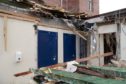 Demolition of the eyesore cell block behind the south tower of Inverness Castle