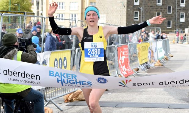 Fiona Brian winning the Baker Hughes 10K in 2019. Picture by Kenny Elrick