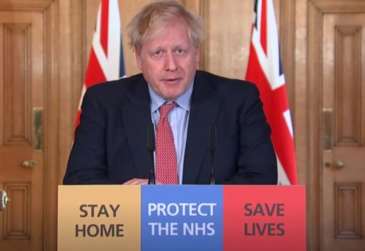 Boris Johnson holds a daily coronavirus briefing from 10 Downing Street. 