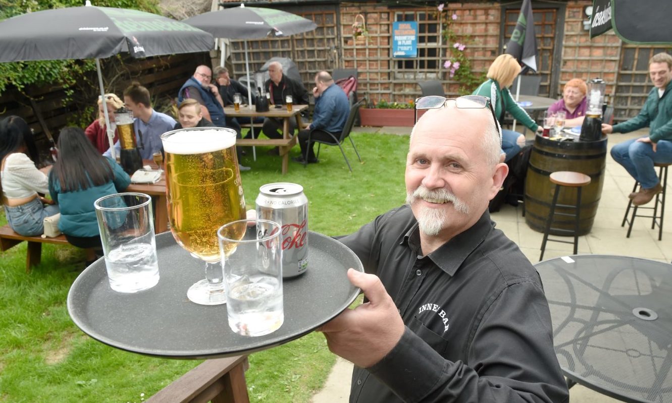 The Innes Bar in Innes Street, Inverness, was among the first to reopen with bar owner Craig MacLeod delighted to be open for business.