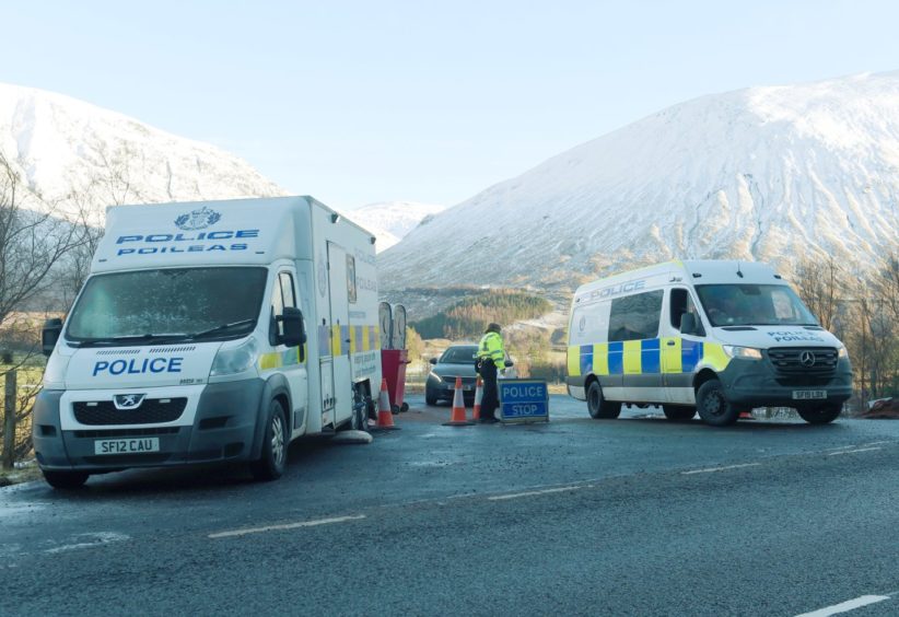 Police searches between Bridge of Orchy and Tyndrum.