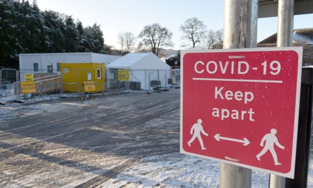 The Covid test centre in the Highland Council car park in Glenurquhart Road, Inverness.