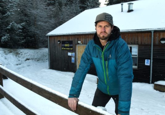 Duncan Bailey, owner of The Wee Bike Shop in Laggan Wolftrax after the devastating break in.