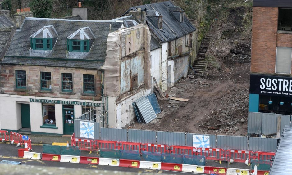 The Castle Street property demolished to make way for flats.