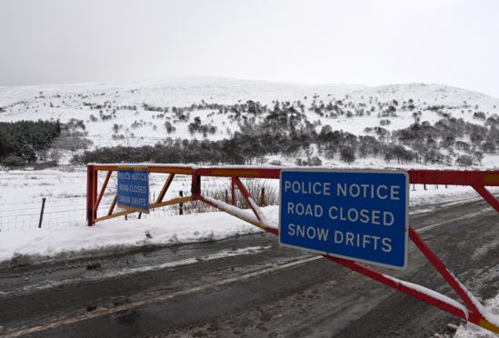 Snow gates at Braemar remained closed this morning