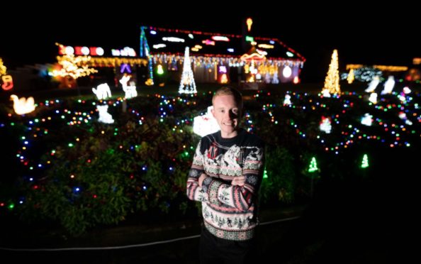 Callum Stuart with this year's Christmas lights.