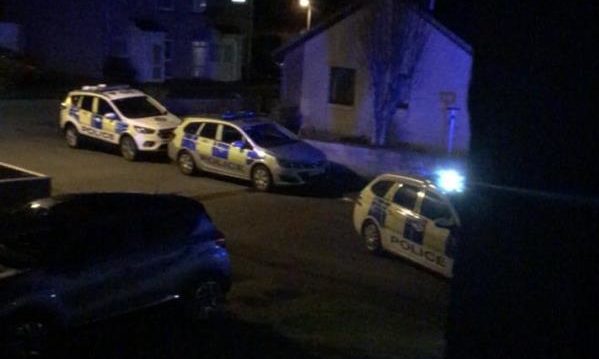 Some of the police vehicles on Clashrodney Avenue, in Cove Bay, Aberdeen.