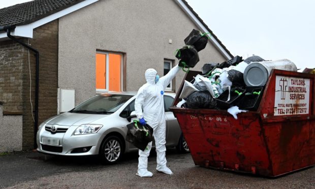 Officers cleared items from a property in Clashrodney Avenue, Aberdeen, after a £145,000 cannabis seizure.