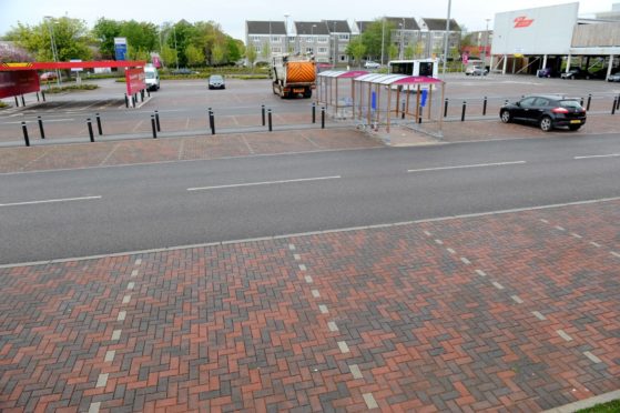 The man died in the car park at Tesco in Rousay Drive, Aberdeen