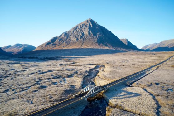 The A82 at Glen Etive is a popular spot for visitors, but will be closed on Friday after a sinkhole was discovered