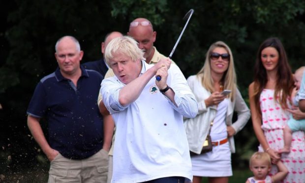 Boris Johnson opening new facilities at Hillingdon Golf Club, Aug 2015