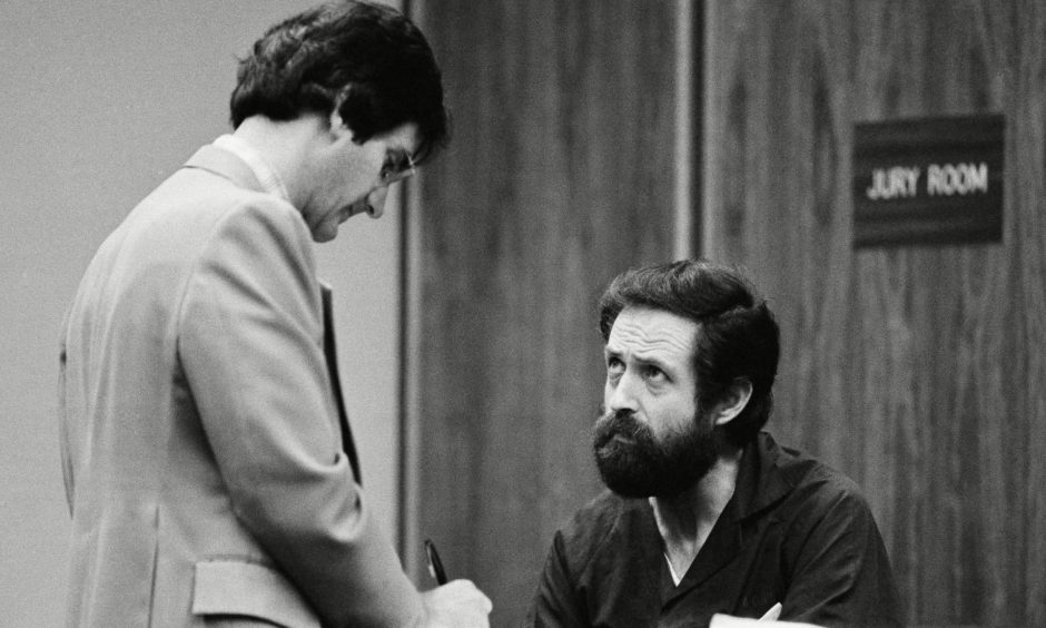 Arthur Jackson confers with his defence agent Steve Moyer in Santa Monica before his trial.