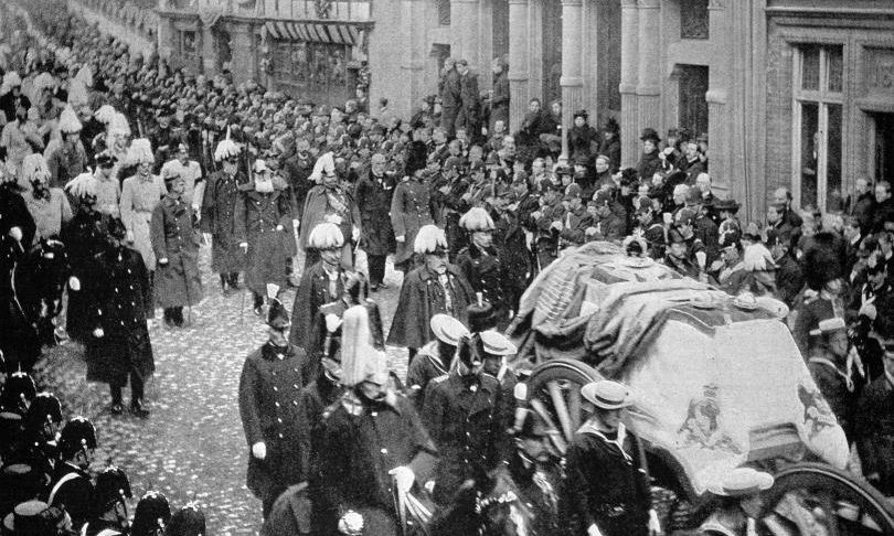 The funeral of Queen Victoria in 1901.