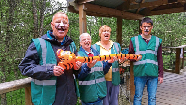 Mark, Gilly, Donna and John at the Highland Wildlife Park.