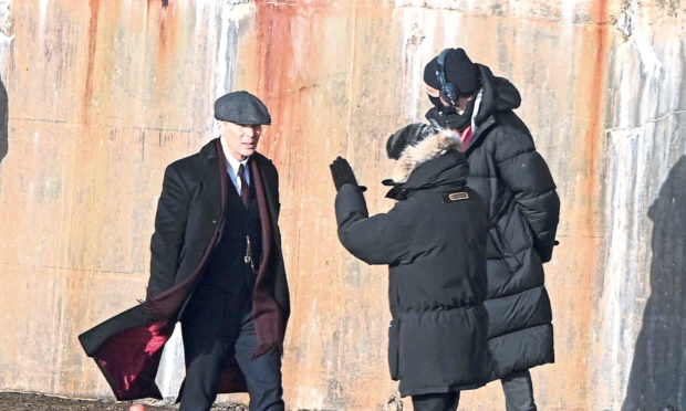 Filming Peaky Blinders at Portsoy.