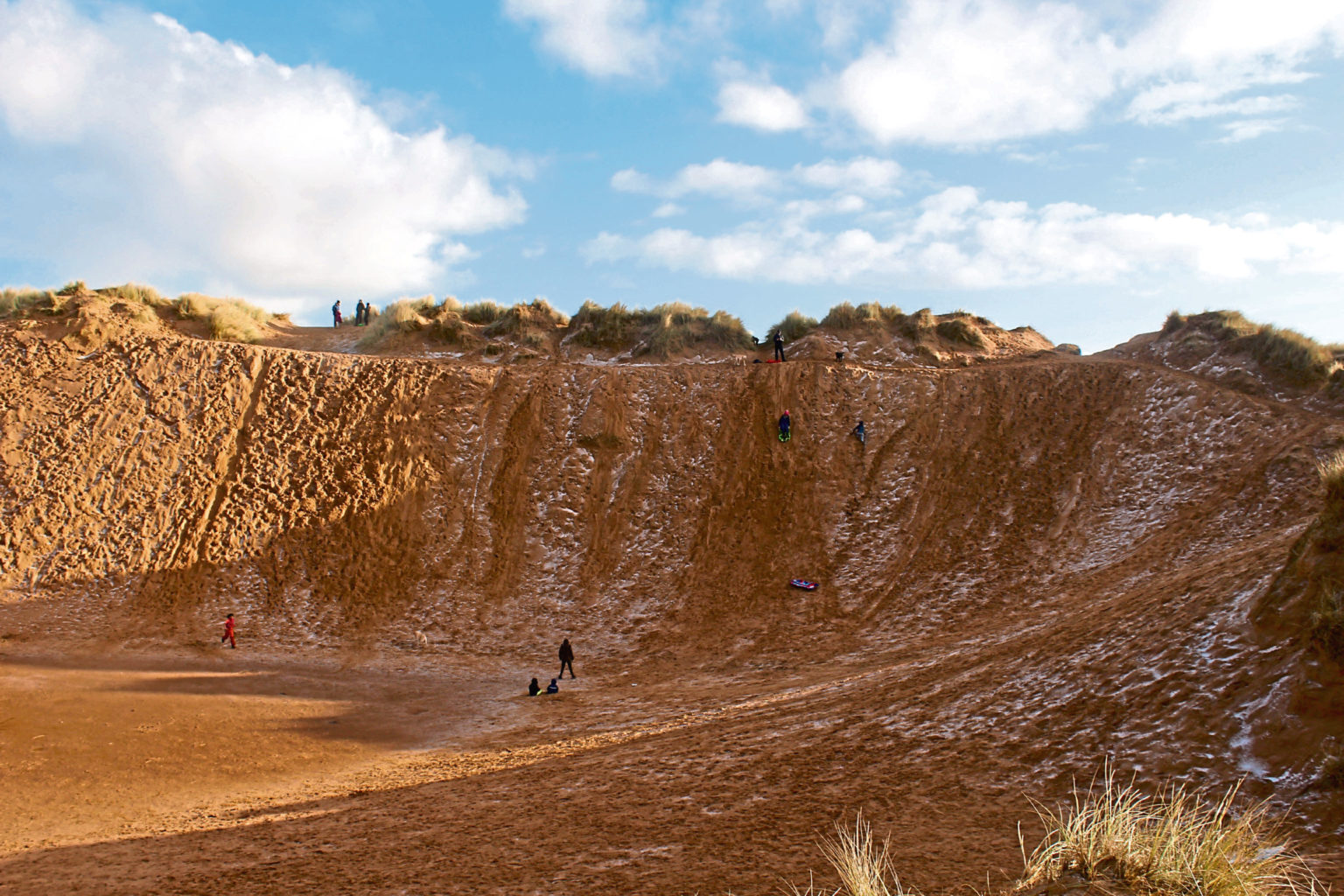 Sledging On Sand Dunes At Balmedie Beach Press And Journal