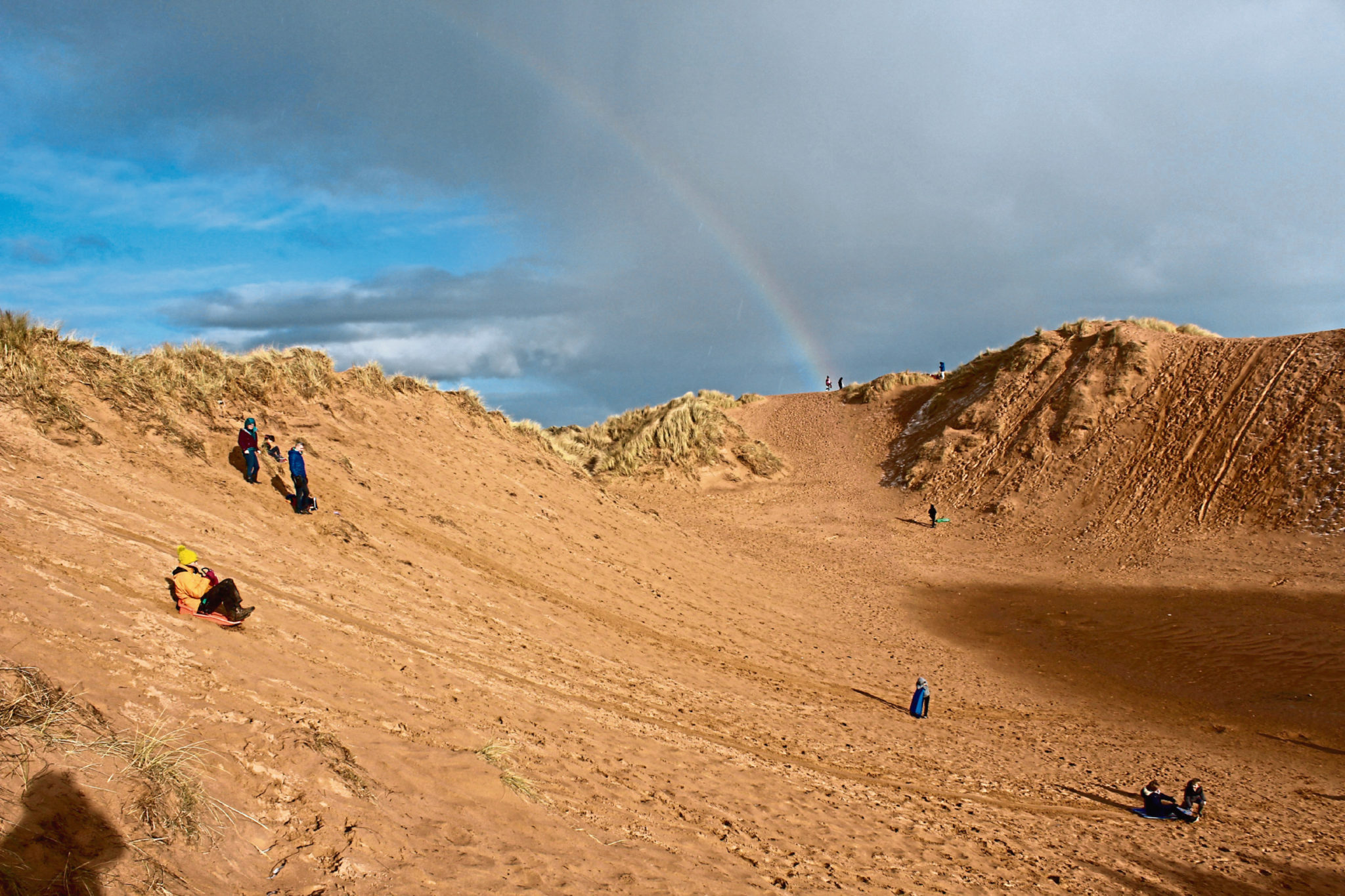 Sledging On Sand Dunes At Balmedie Beach Press And Journal