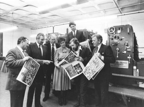 Mr Peter Watson at the launch of the papers Business Journal supplement in 1984.