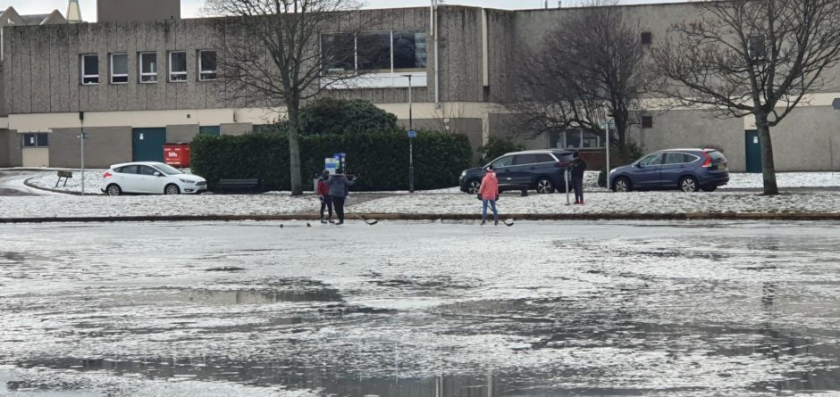 People spotted skating on Cooper Park's pond despite the council warning people not to skate or walk.