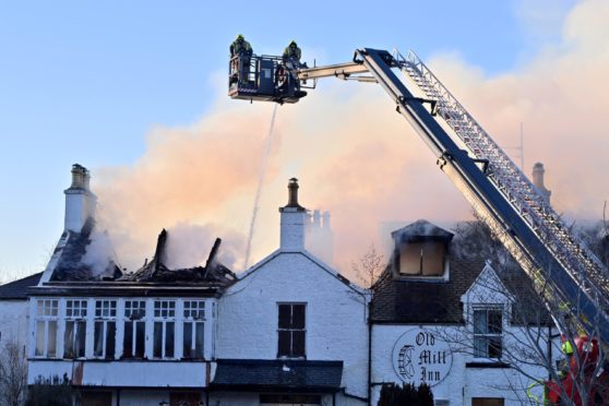 Fire service battling the blaze