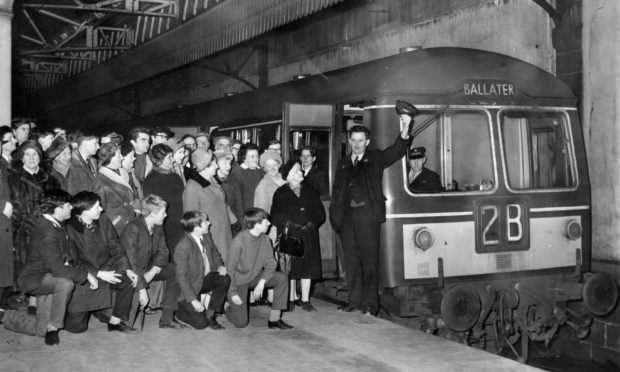 A large crowd at Aberdeen's Joint Station gets ready to board the last train to Ballater on Saturday, February 26 1966.